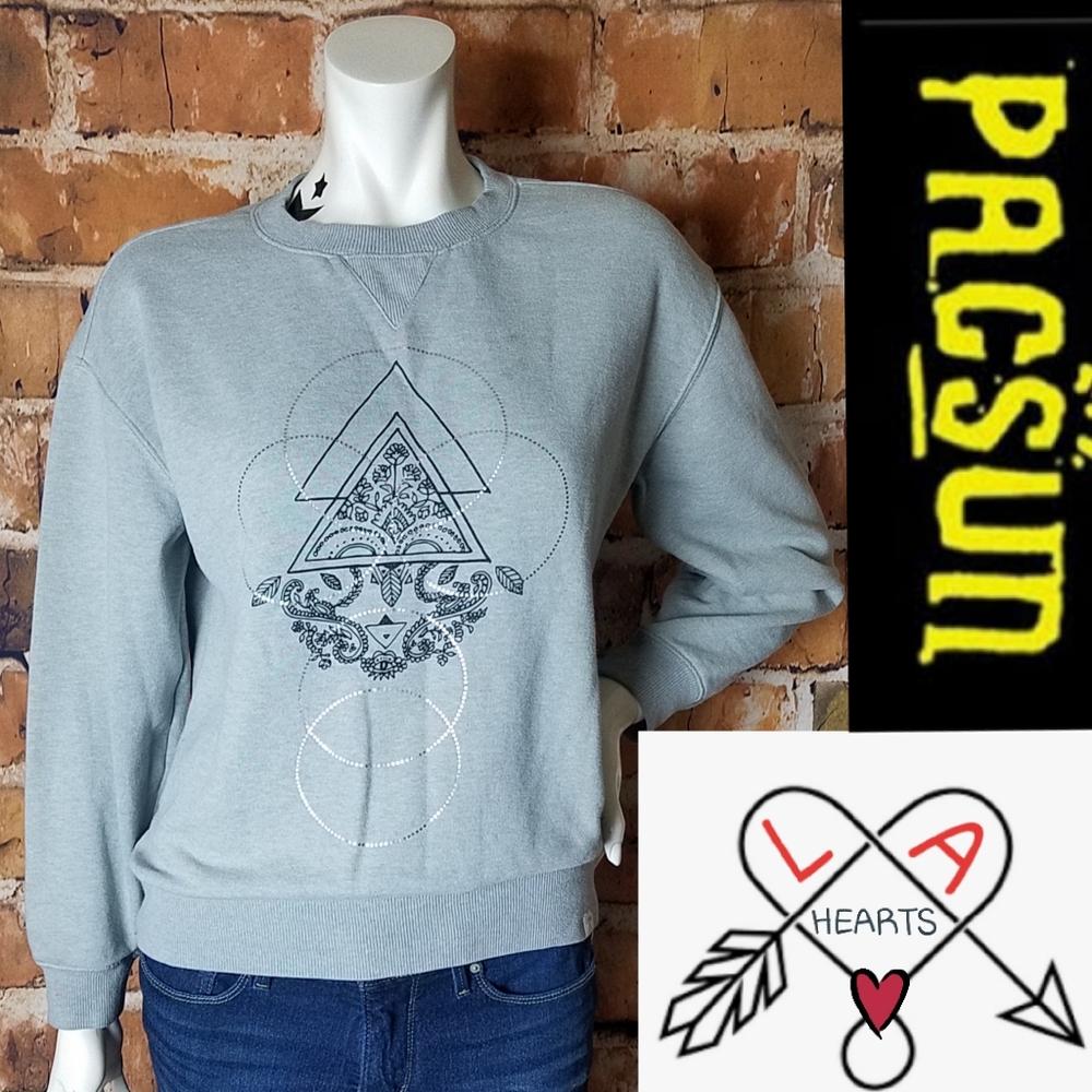 PACSUN L.A. HEARTS top SACRED GEOMETRY Sweatshirt Small Med